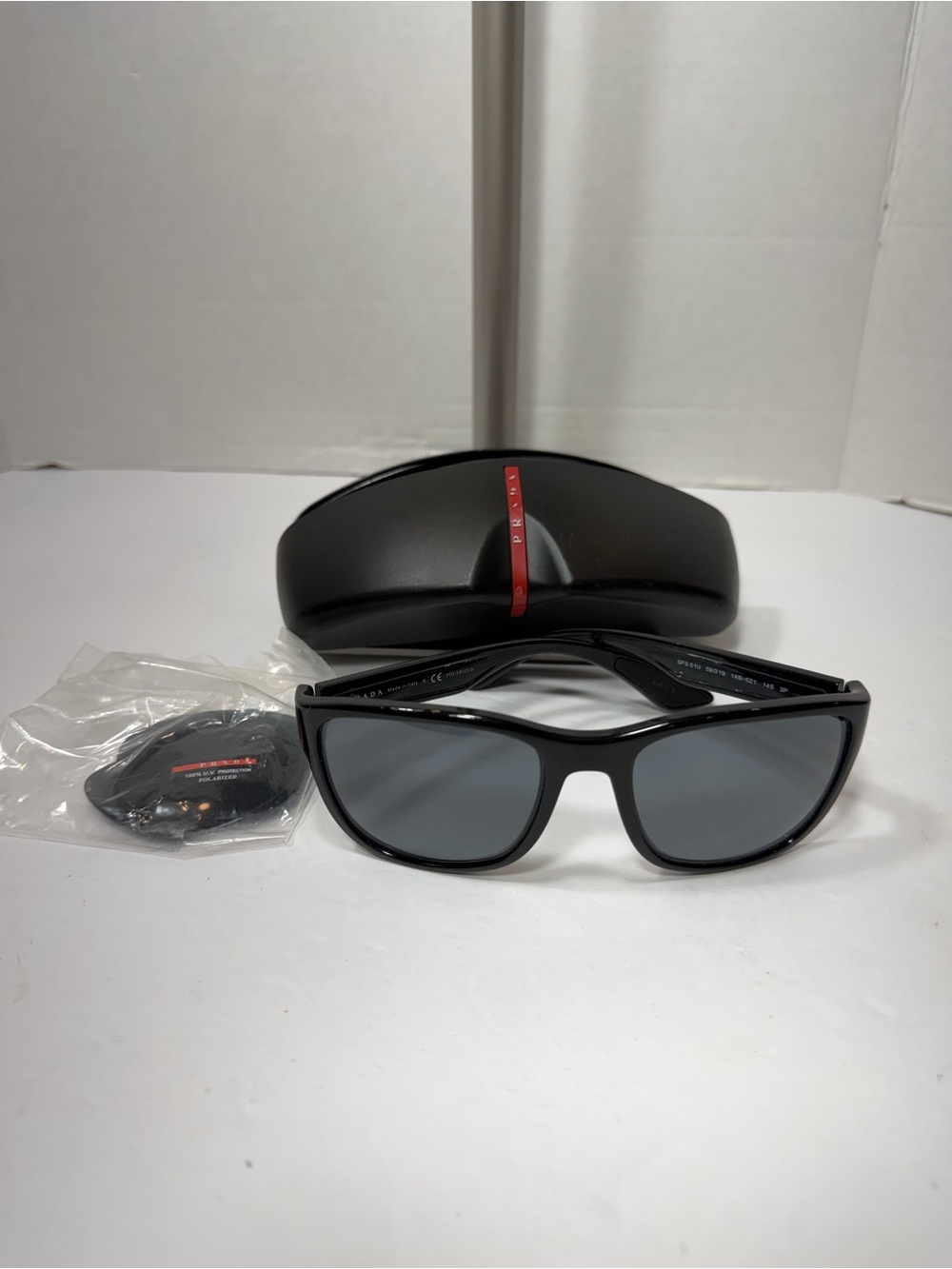PRADA Linea Rossa Active Men's Polarized Sunglasses SPS 01U (1AB-5Z1) Black